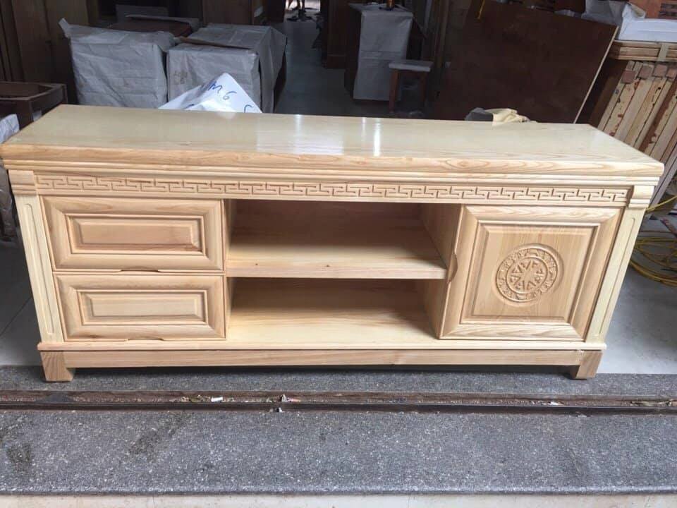 Kệ Ti Vi Gỗ Tự Nhiên- Teck Mẫu 01Hải Phòng